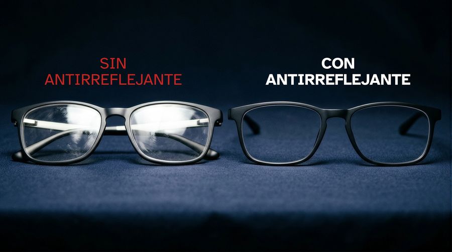 Comparaci&oacute;n de mica sin y con tratamiento antirreflejante
